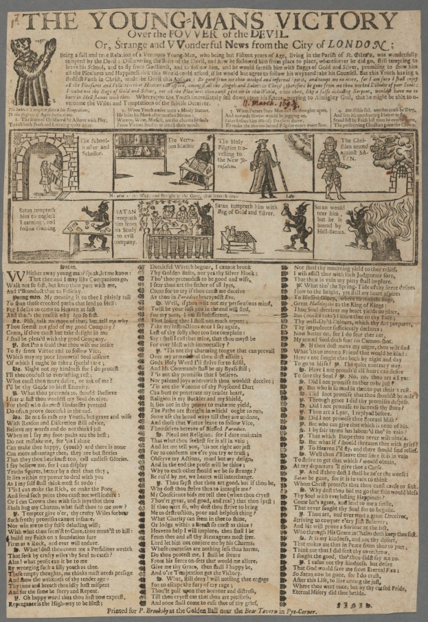 Eine Zeitung mit Text und Illustrationen, die den Sieg eines jungen Mannes feiern, mit detaillierten Bildern von entschlossenen jungen Männern und fettem siegessicherem Text.